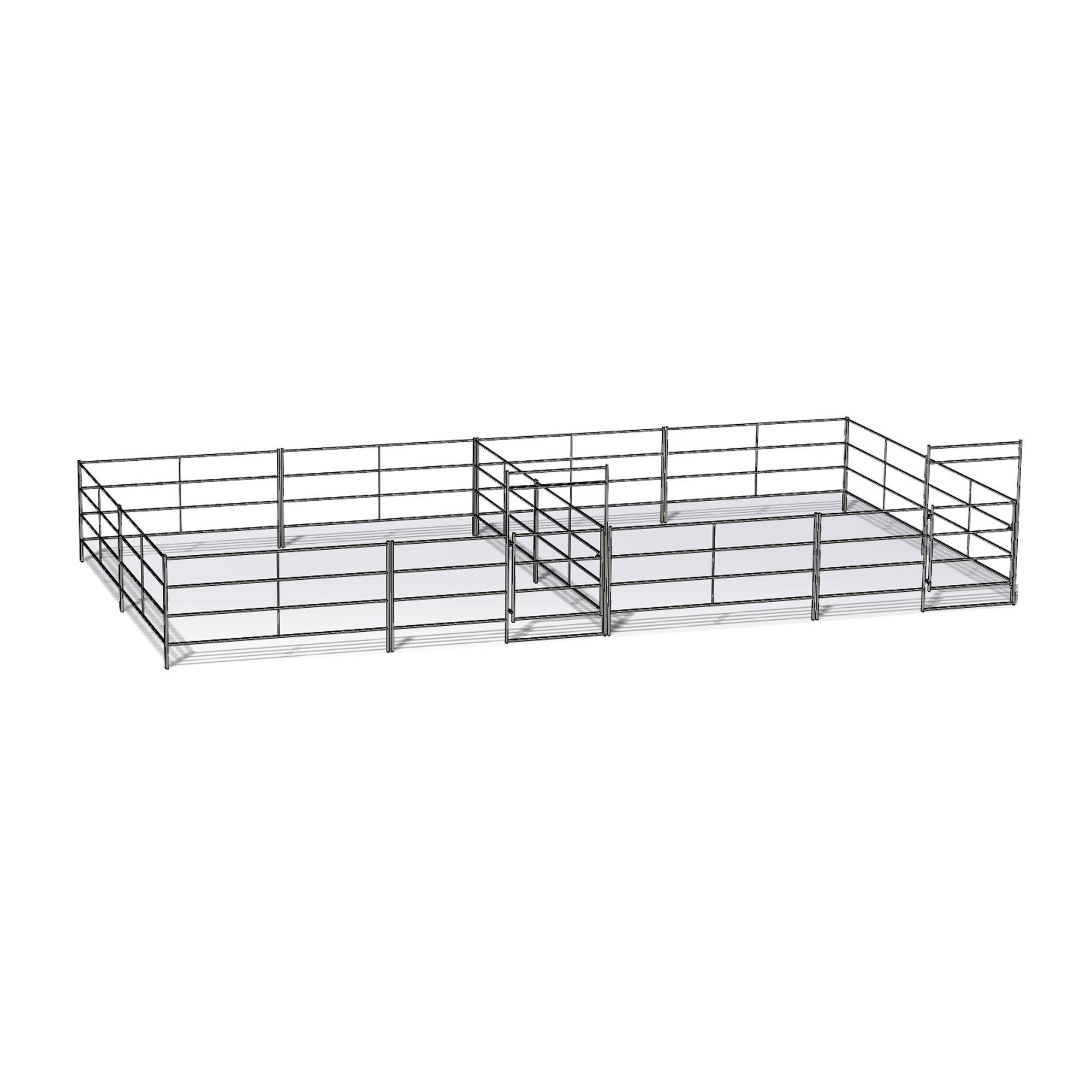 Two 20 Ft X 20 Ft Side by Side Stall Kit (5 Rail)