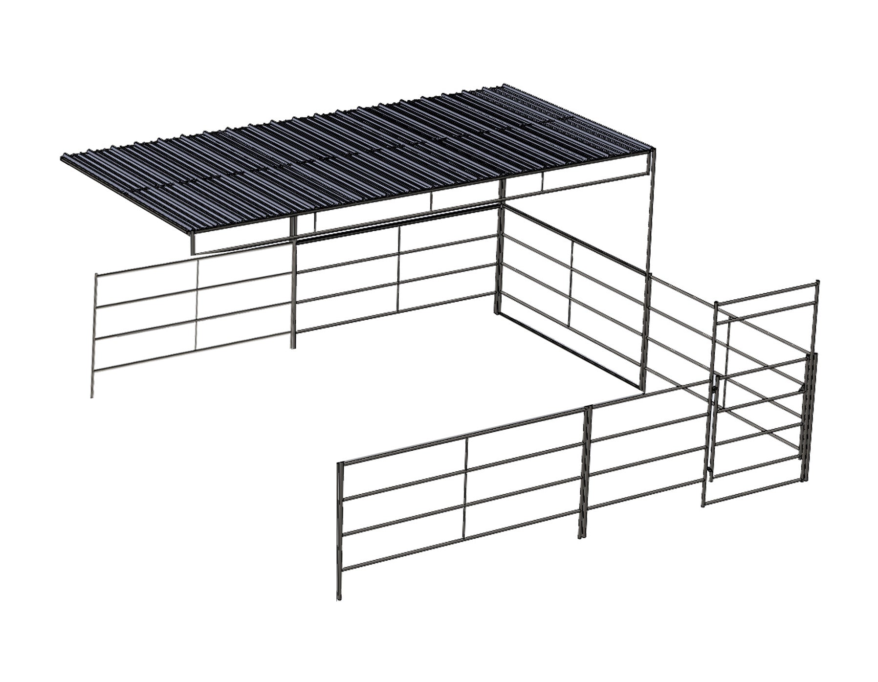 24 Ft X 24 Ft Add-On Stall with 12x24 Cover (4 Rail)