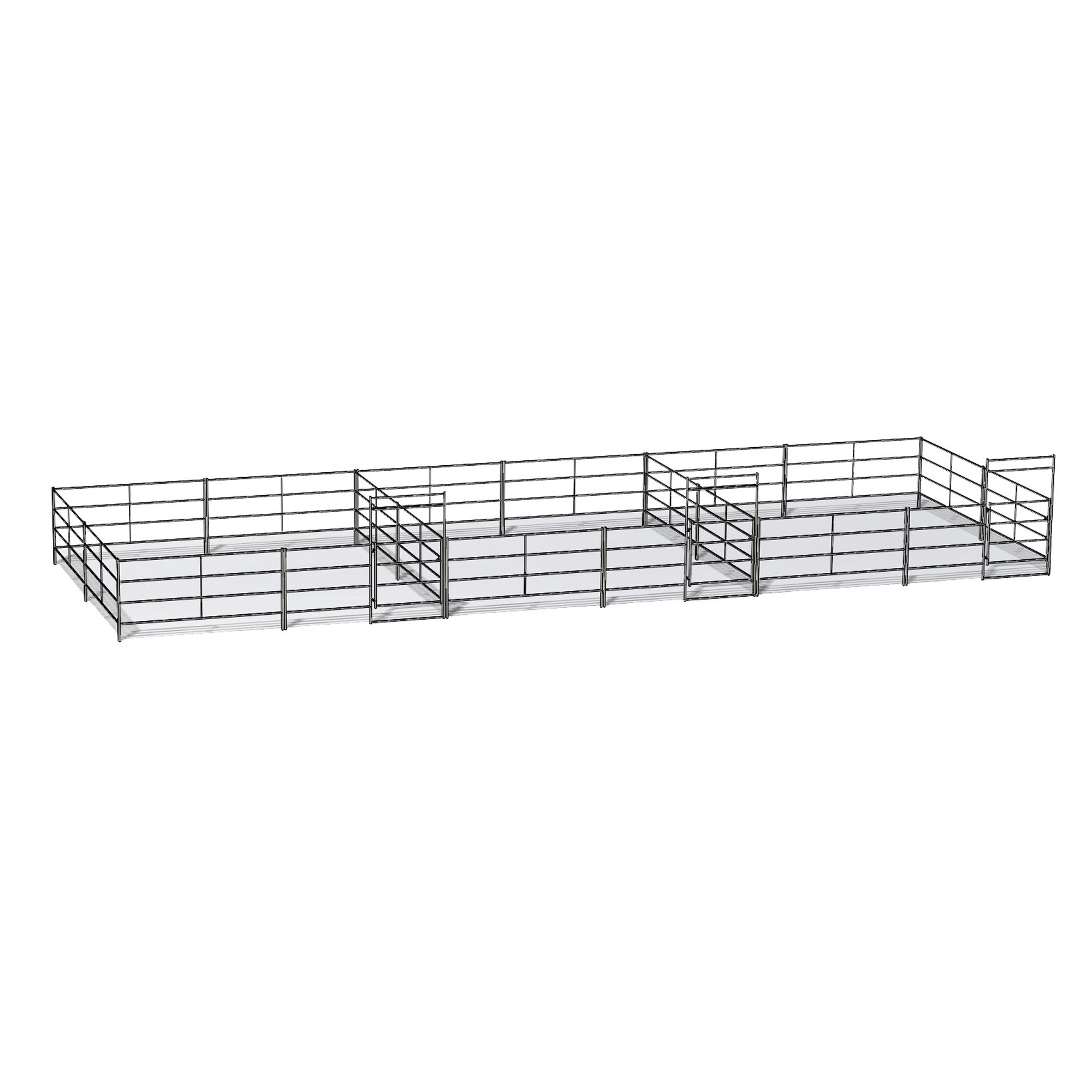 Three 20 Ft X 20 Ft Side by Side Stall Kit (5 Rail)