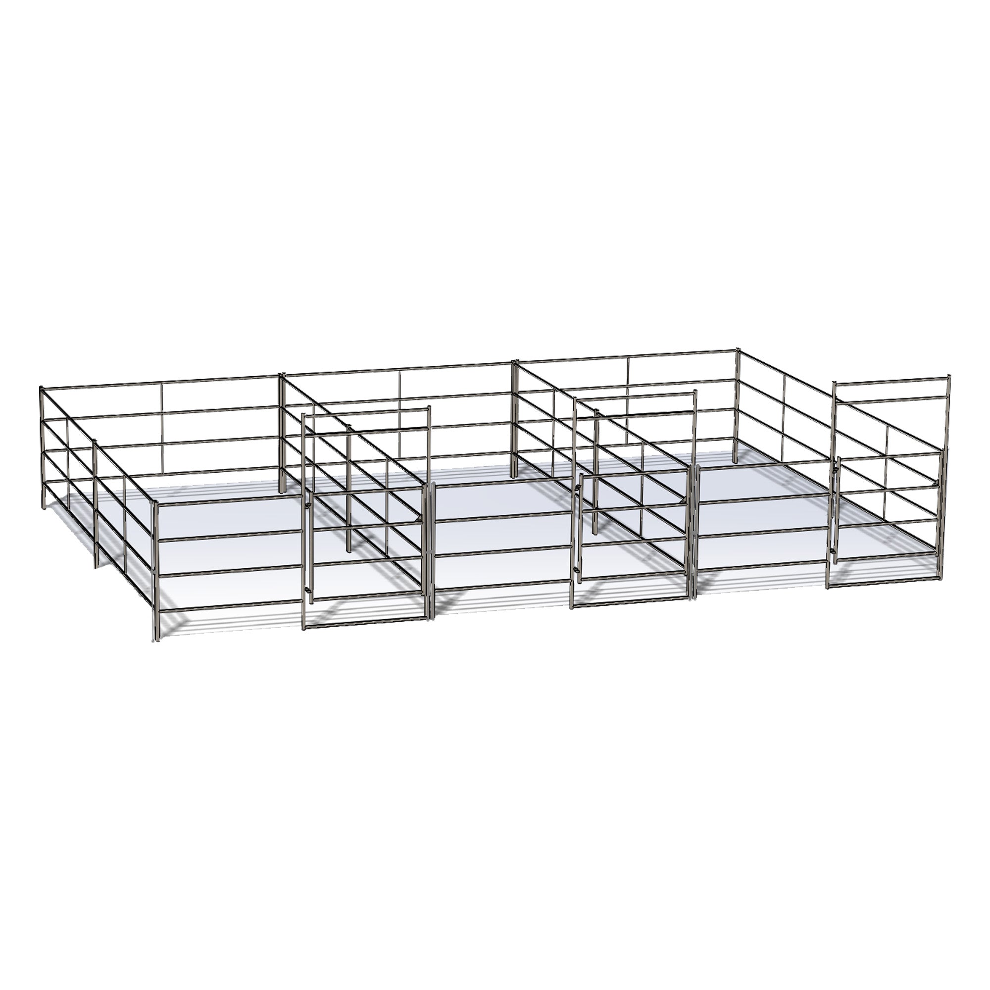 Buy bare-metal Three 10 Ft X 20 Ft Side by Side Stall Kit (4 Rail)