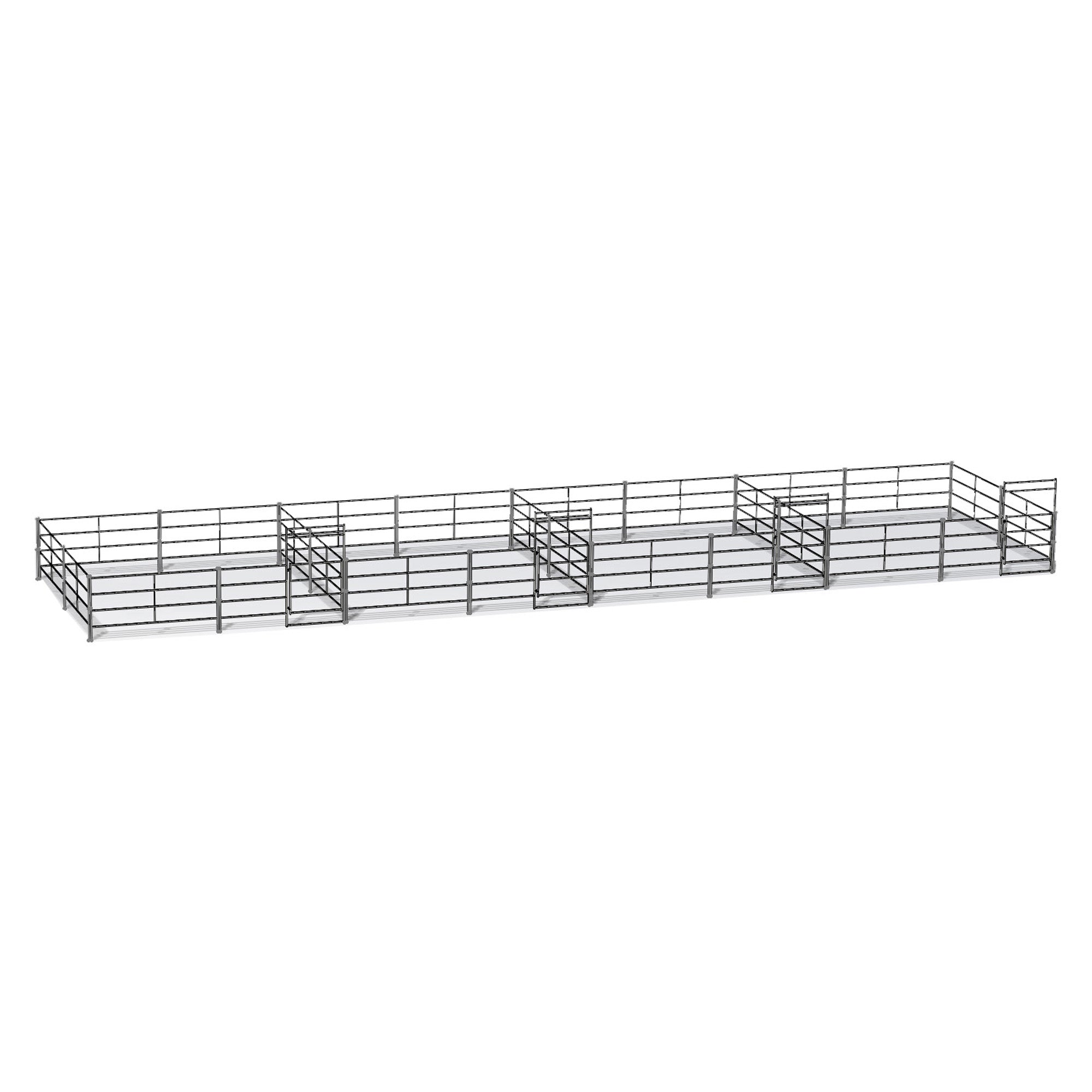 Four 20 Ft X 20 Ft Side by Side Stall Kit (4 Rail)