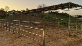 Two 20x20 Stalls Side by Side with Two 10x20 Covers 4-Rail - 0