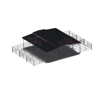 Mare Motel with (6) 12x24 Stalls and 10ft Breezeway 4-Rail