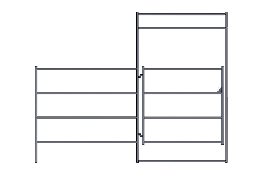 Panel Gate Combo 10 Ft (4 Rail)