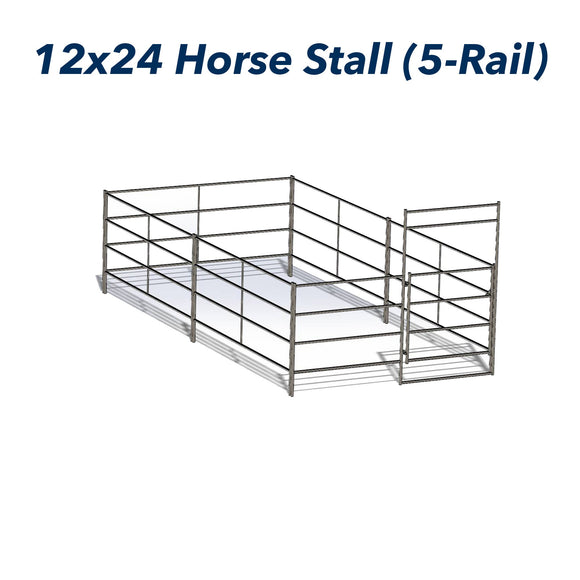 12x24 Horse Stall Kit (5-Rail)